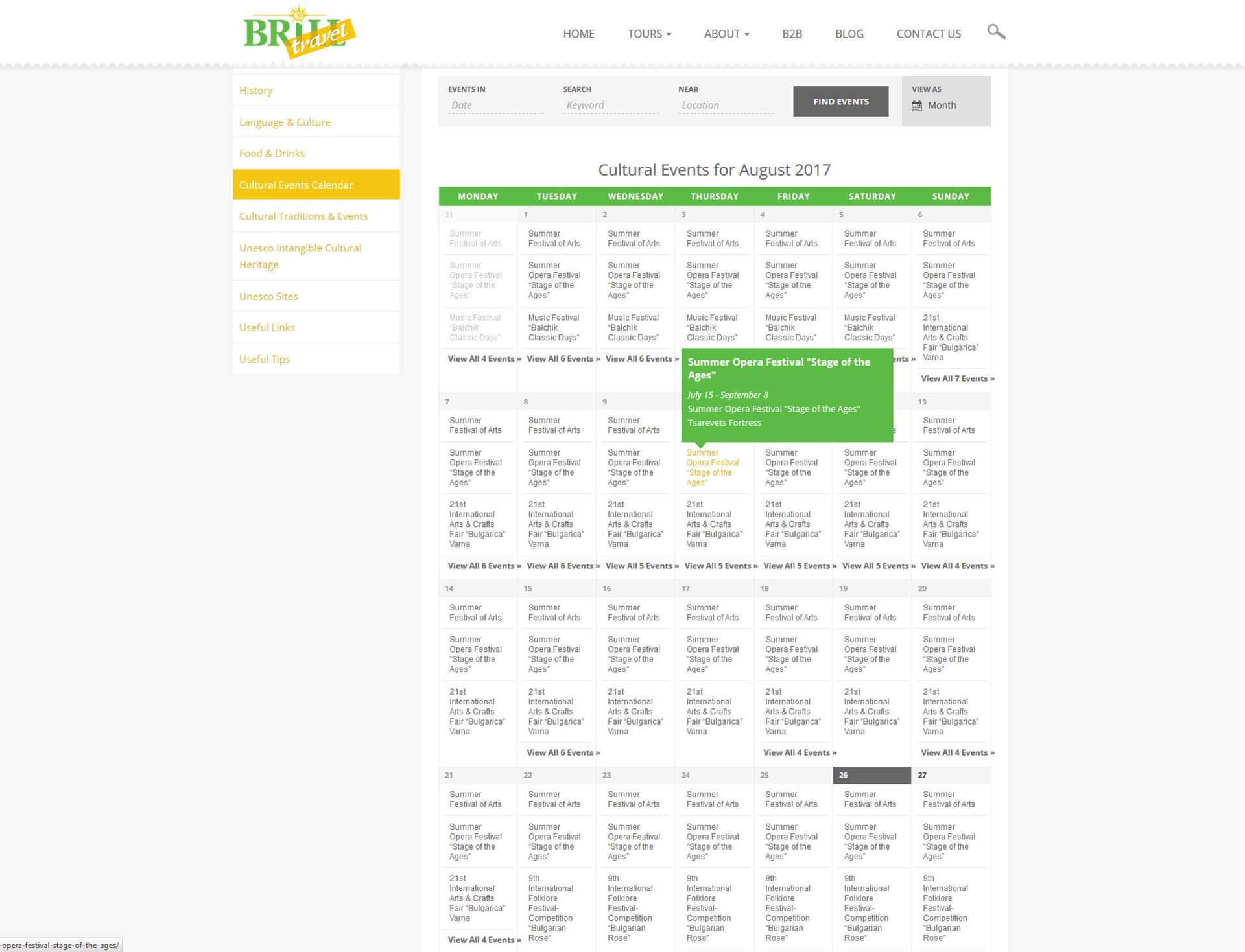Brill Travel Calendar Page